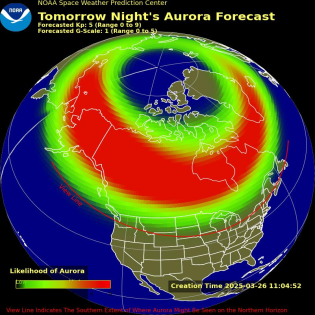 Auroral Viewline Forecast - Tomorrow